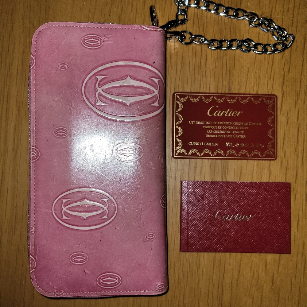 Cartier Pink zippy wallet, COA, box - Picture 2 of 16